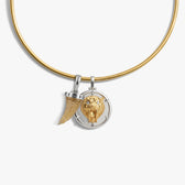 Awe Inspired Necklaces 14K Gold Vermeil / Rutilated Quartz - Gold Sapphire Saber-Toothed Cat Collar Necklace