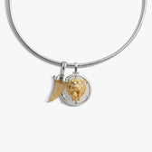 Awe Inspired Necklaces 925 Sterling Silver / Rutilated Quartz - Gold Sapphire Saber-Toothed Cat Collar Necklace