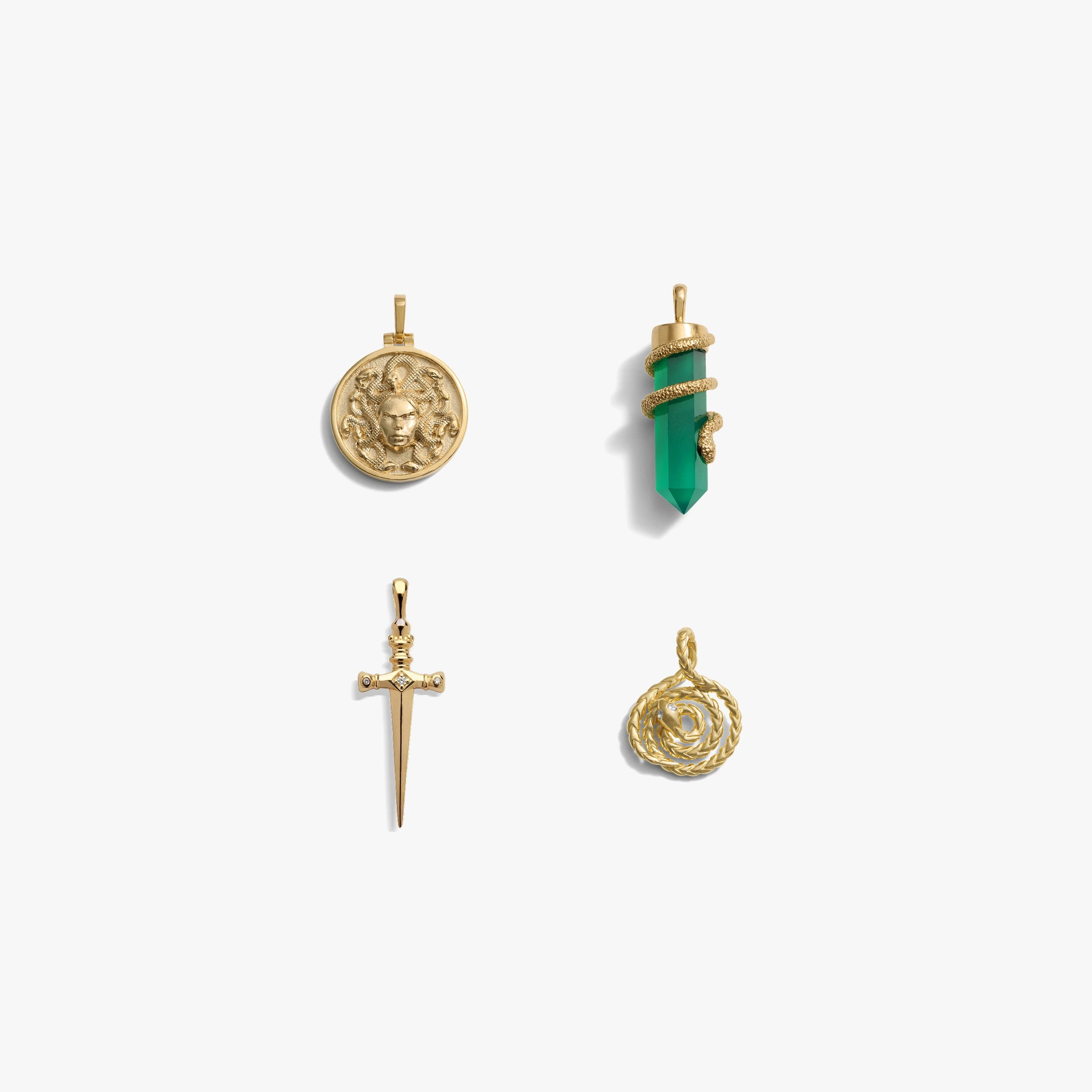 Awe Inspired Pendants 14K Gold Vermeil Medusa Charm Kit