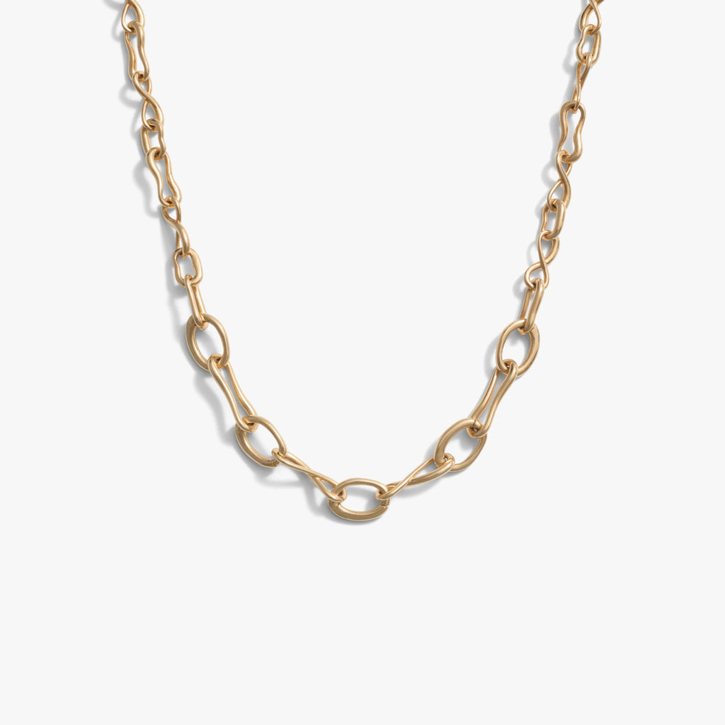 Awe Inspired Necklaces 14K Gold Vermeil Organic Link 5-Charm Collector Necklace