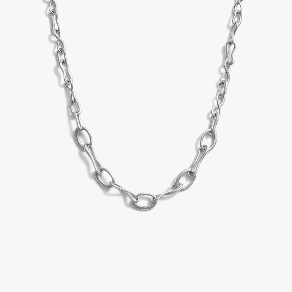 Awe Inspired Necklaces 925 Sterling Silver Organic Link 5-Charm Collector Necklace