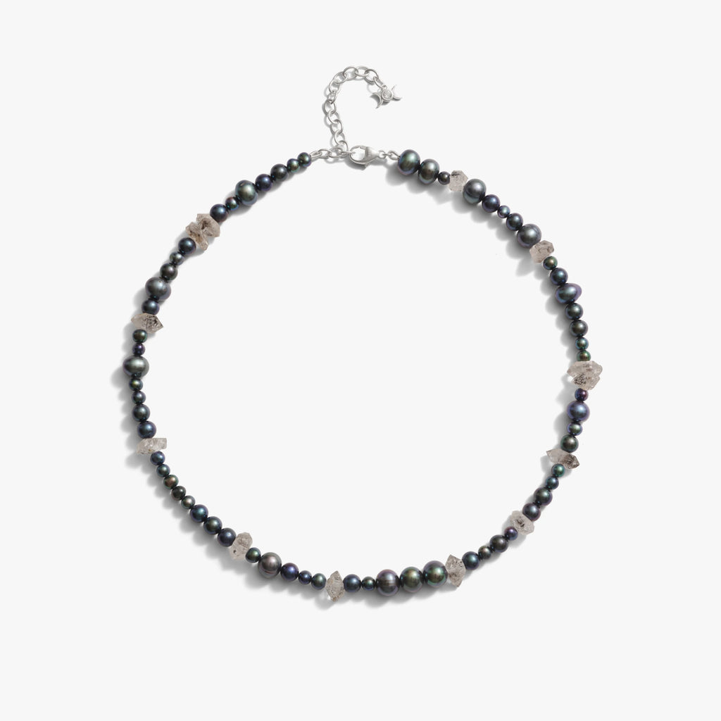 Awe Inspired  Necklaces Pearl & Raw Crystal Necklace