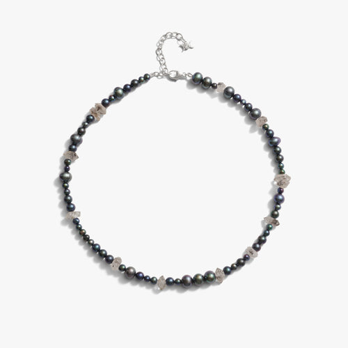 Awe Inspired  Necklaces Pearl & Raw Crystal Necklace