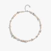 Awe Inspired Necklaces 925 Sterling Silver / Freshwater Pearl White Pearl & Raw Crystal Necklace