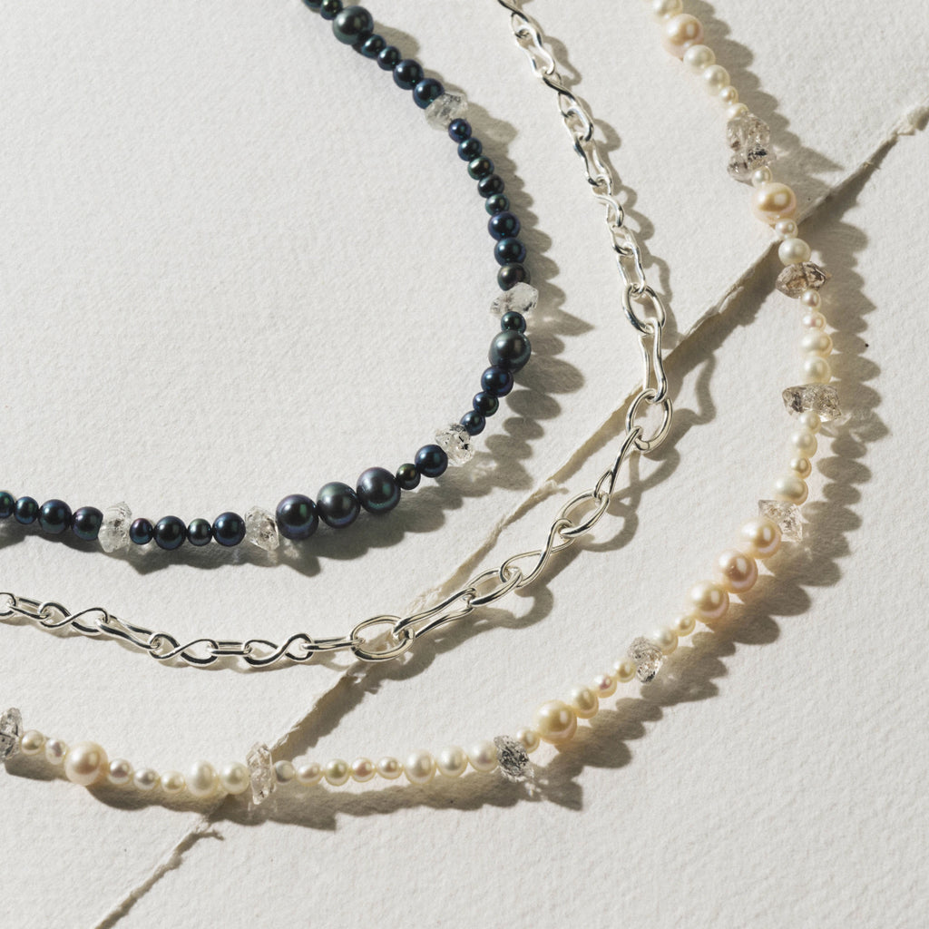 Awe Inspired Necklaces Pearl & Raw Crystal Necklace