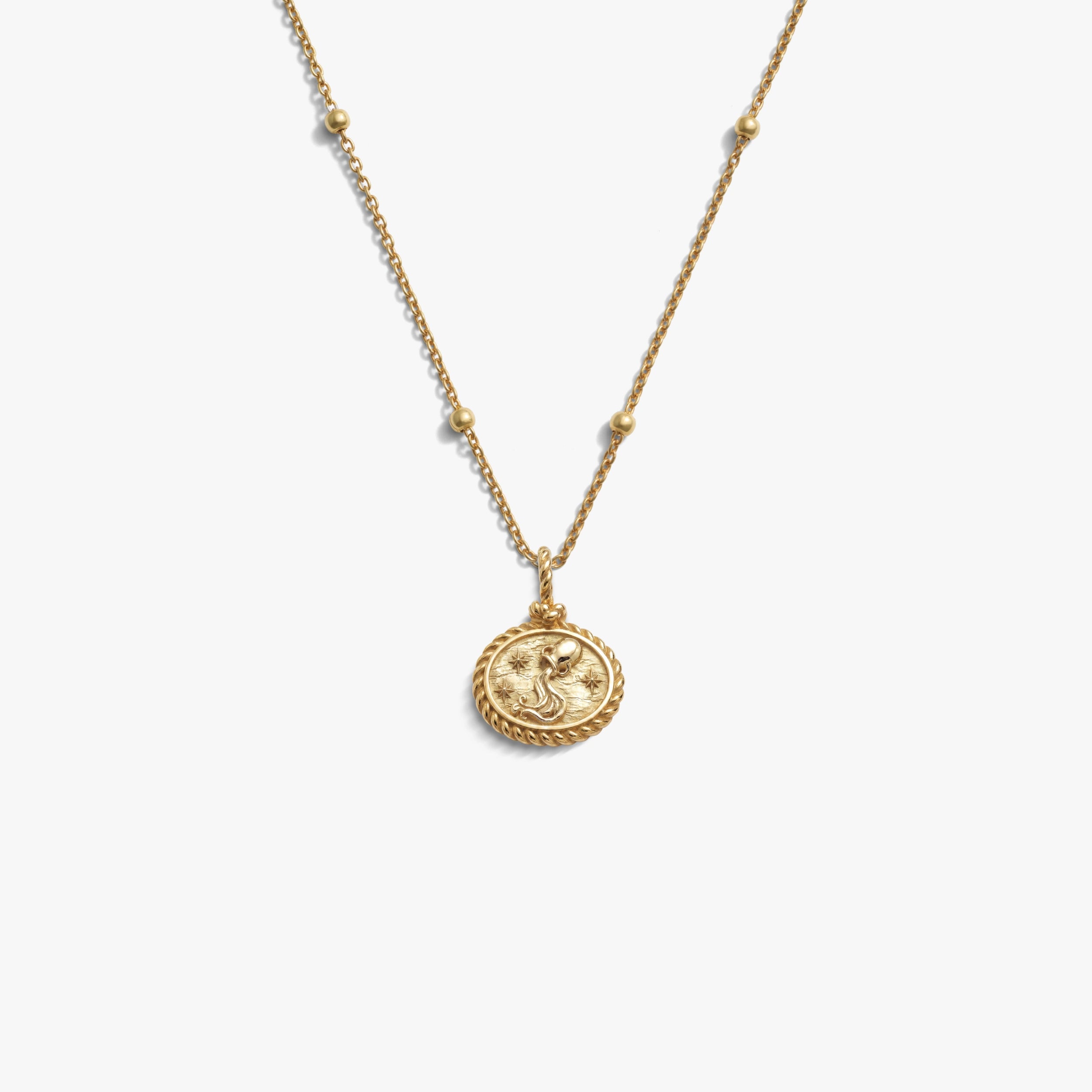 Awe Inspired Necklaces 14K Gold Vermeil / Aquarius / 16'' - 18'' Zodiac REDO Necklace