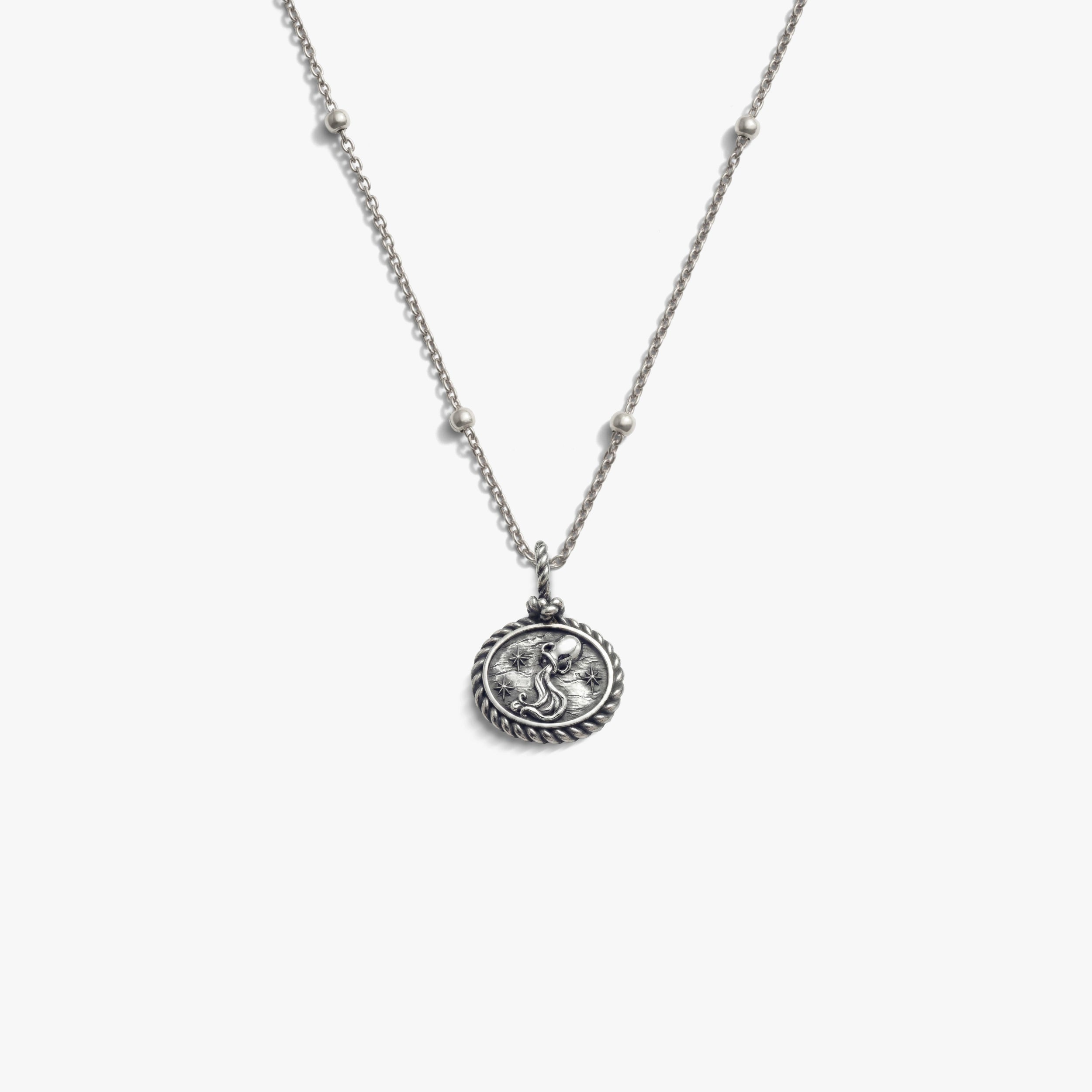Awe Inspired Necklaces 925 Sterling Silver / Aquarius / 16'' - 18'' Zodiac REDO Necklace