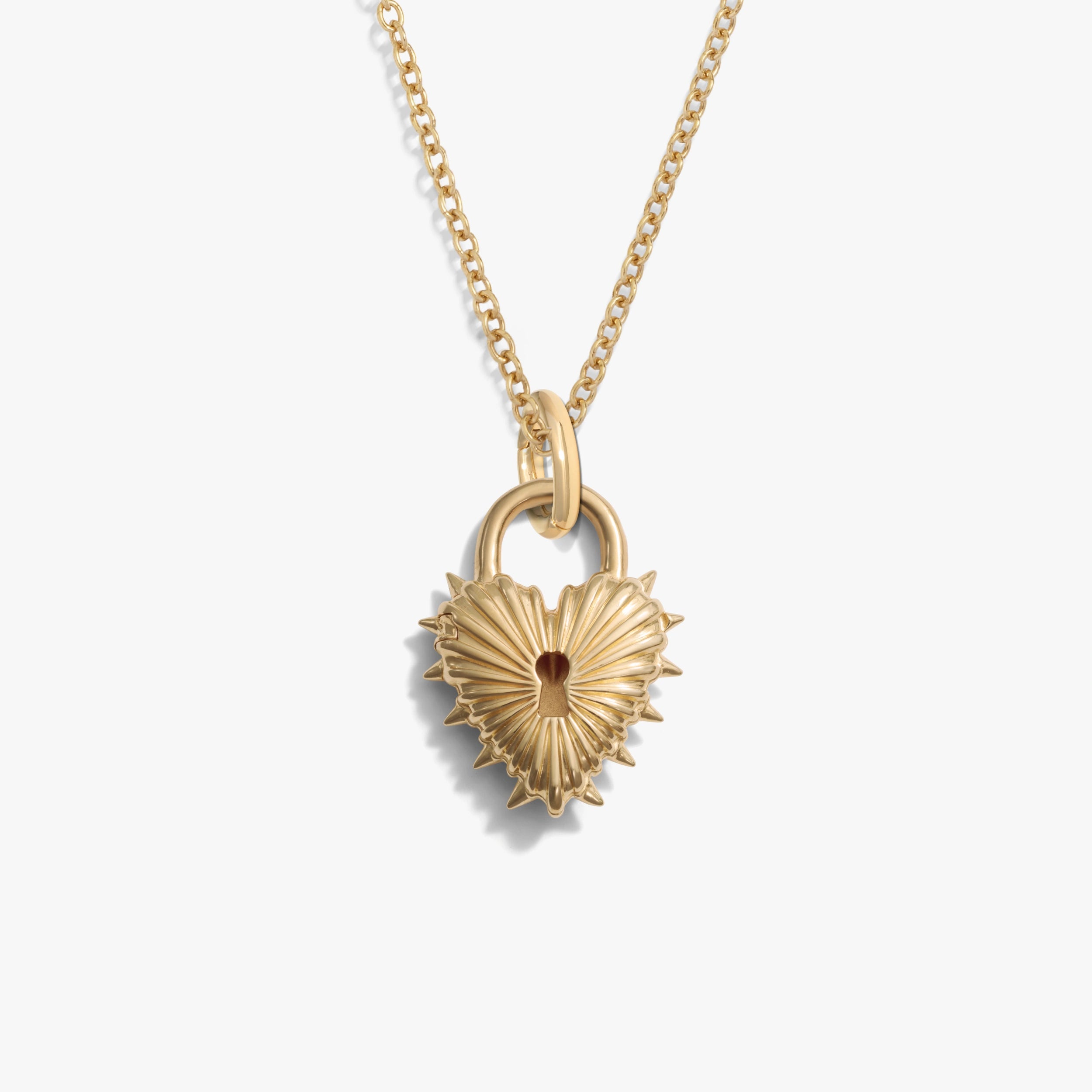 Awe Inspired Necklaces 14K Gold Vermeil / 16'' - 18'' Special Offer Spiked Heart Locket Necklace