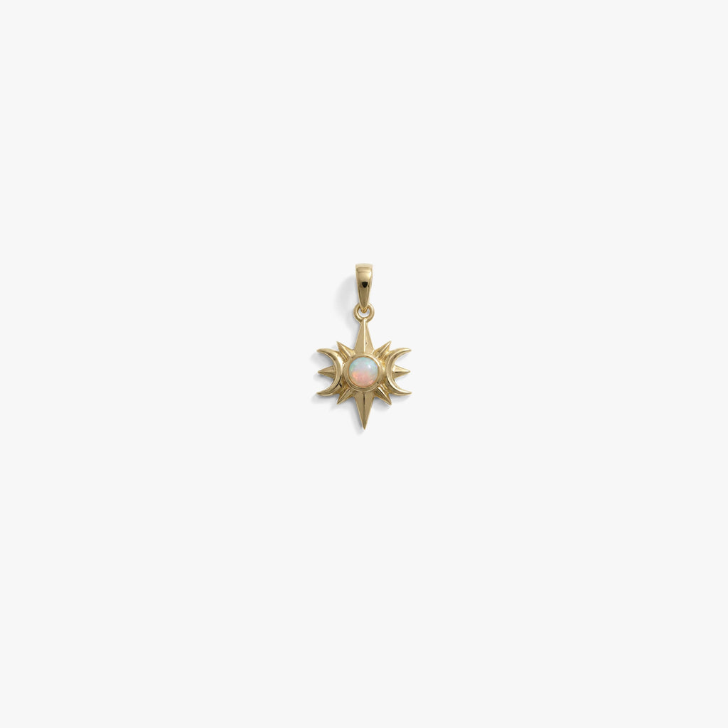 Awe Inspired Pendants 14K Gold Vermeil Opal Triple Moon Pendant