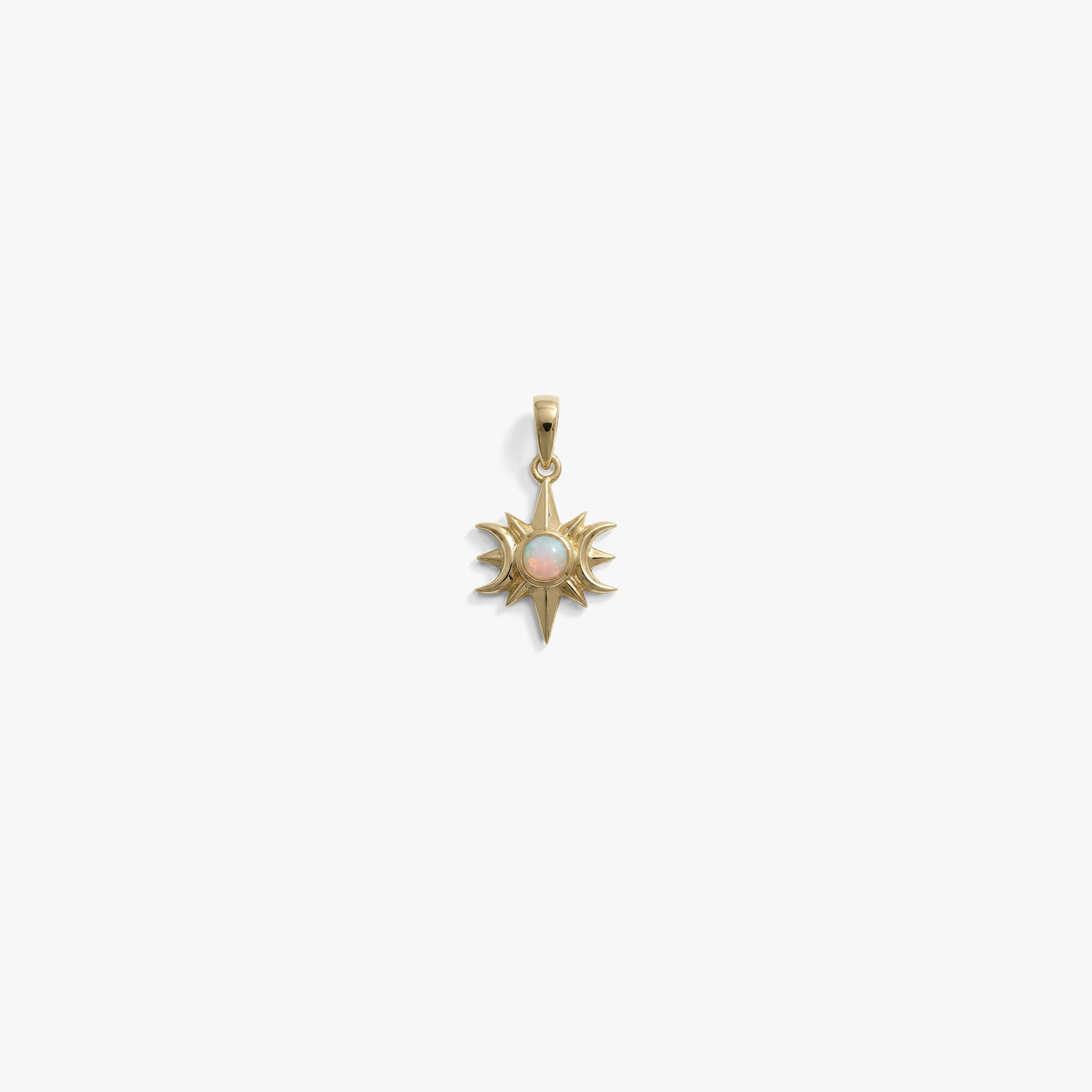 Awe Inspired Pendants 14K Gold Vermeil Opal Triple Moon Pendant