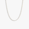 Awe Inspired Necklaces 925 Sterling Silver / Rice Pearl Aura Gemstone Layering Necklace