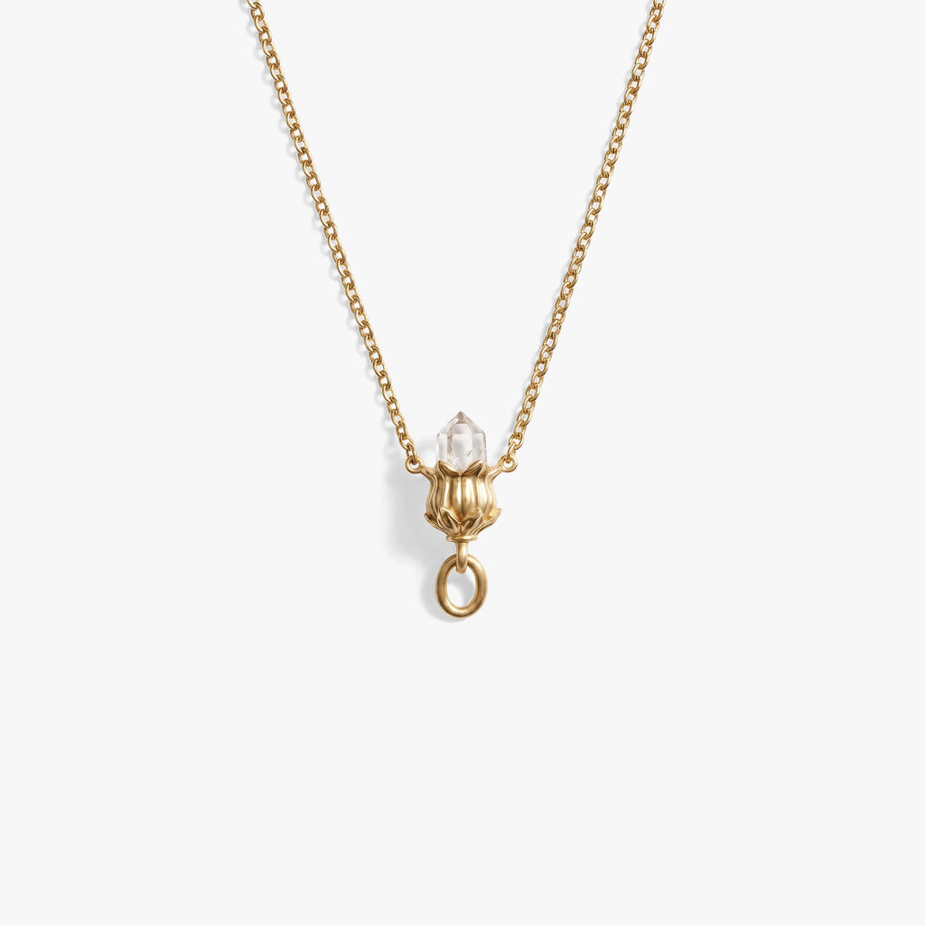 Awe Inspired Necklaces 14K Gold Vermeil Belladonna Crystal Collector Necklace