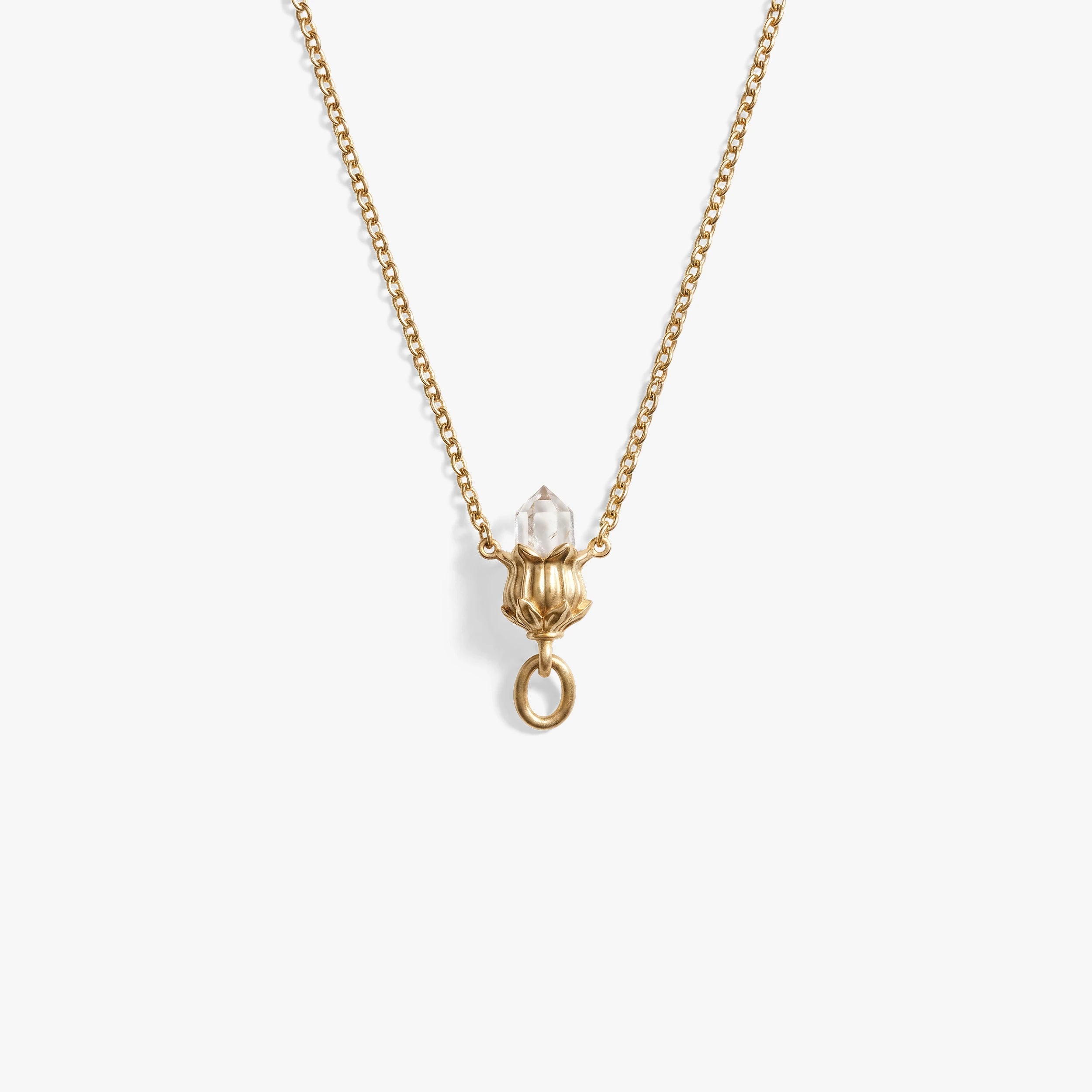 Awe Inspired Necklaces 14K Gold Vermeil Belladonna Crystal Collector Necklace