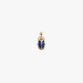 Awe Inspired Pendants 14K Gold Vermeil / Blue Lapis Carved Gemstone Deathwatch Beetle Pendant