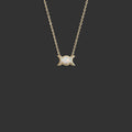 Awe Inspired Necklaces 14K Yellow Gold Opal Triple Moon Motif Necklace