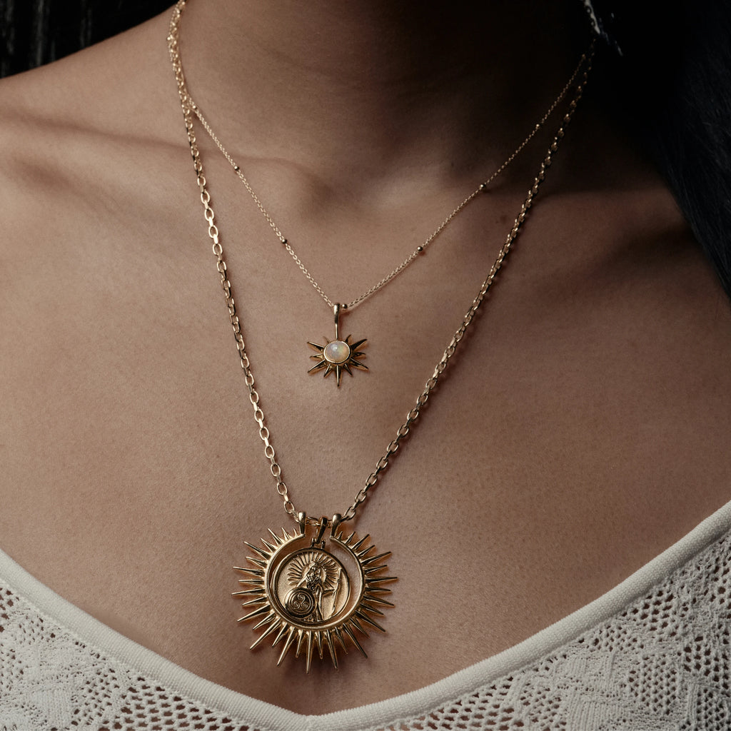 Awe Inspired Necklaces Cosmic Rays Halo Goddess Necklace