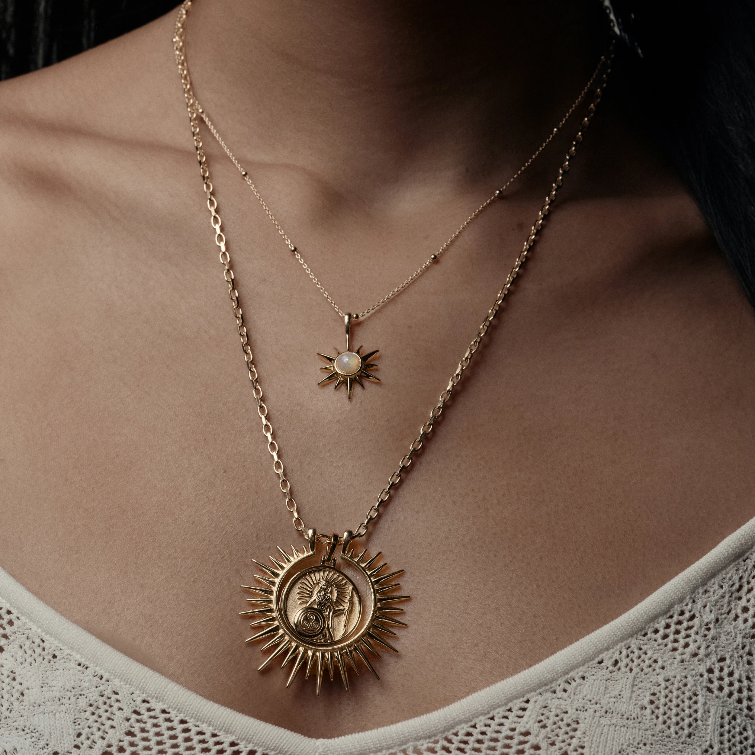 Awe Inspired Necklaces Cosmic Rays Halo Goddess Necklace