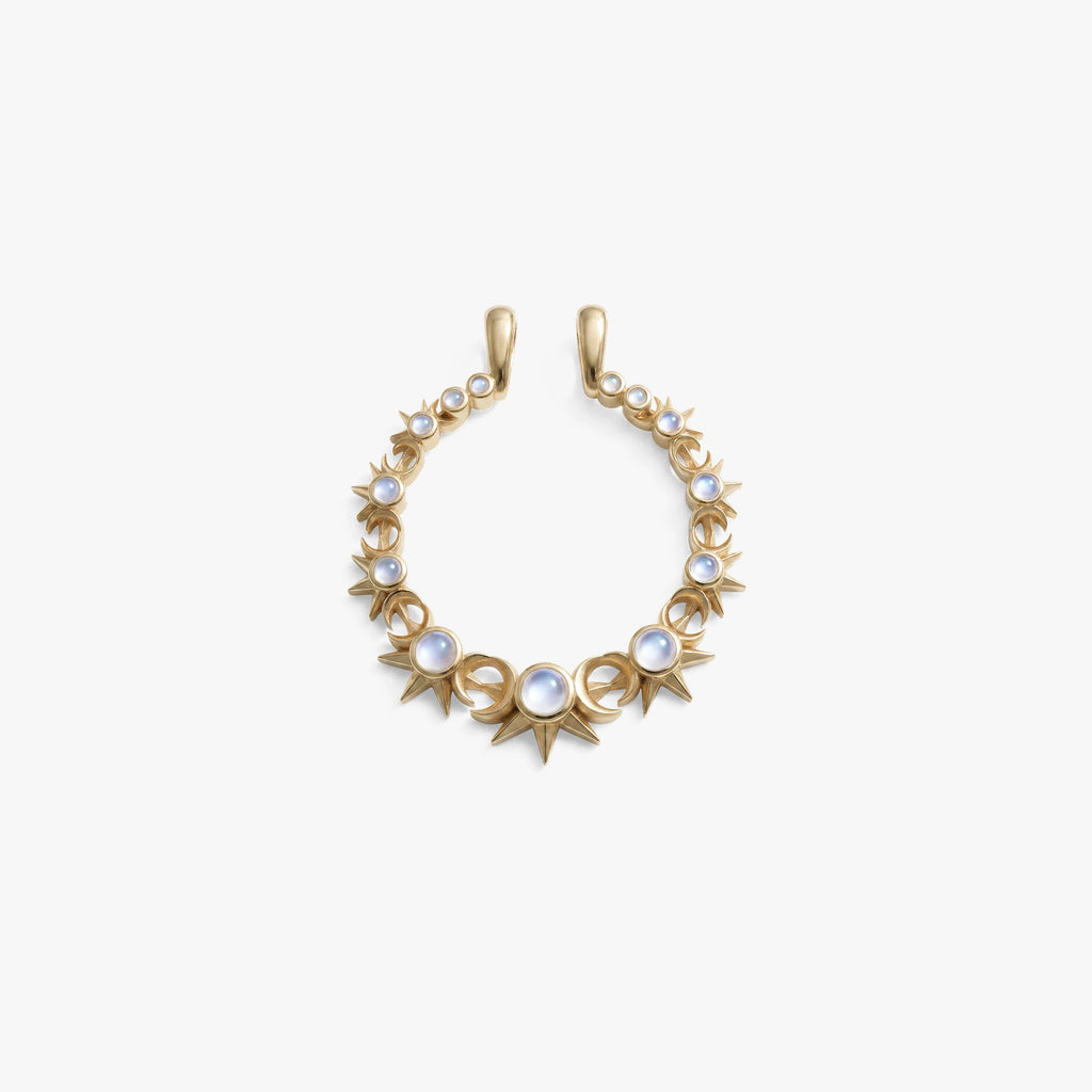 Awe Inspired Pendants 14K Gold Vermeil Triple Moon Halo