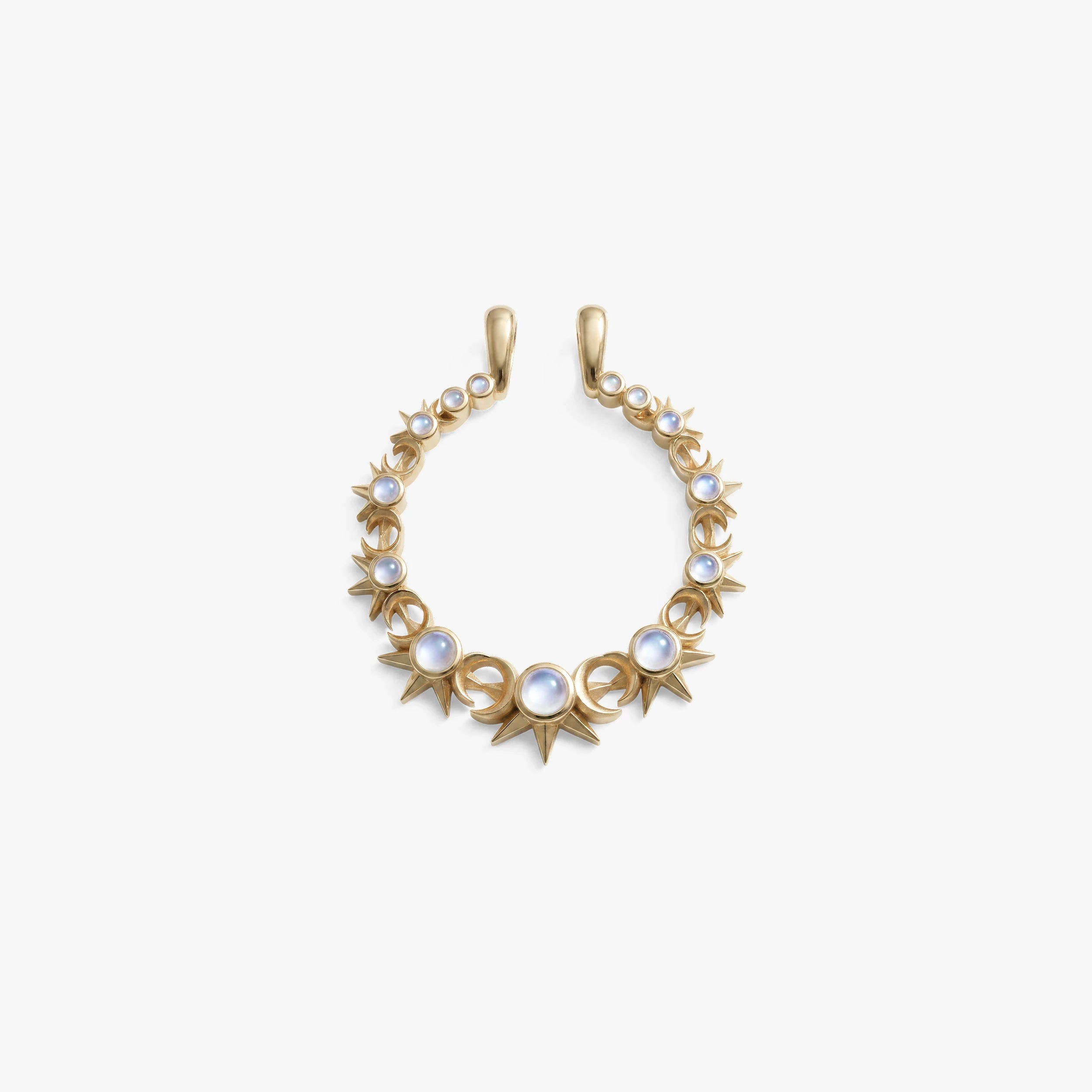 Awe Inspired Pendants 14K Gold Vermeil Triple Moon Halo