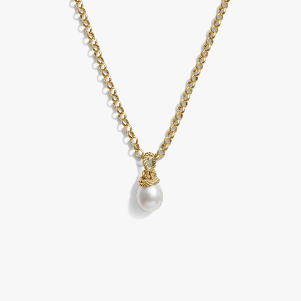 Awe Inspired Necklaces 14K Gold Vermeil / 16'' - 18'' Adorned Pearl Necklace