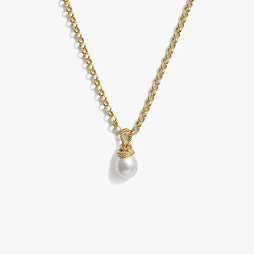 Awe Inspired Necklaces 14K Gold Vermeil / 16'' - 18'' Adorned Pearl Necklace