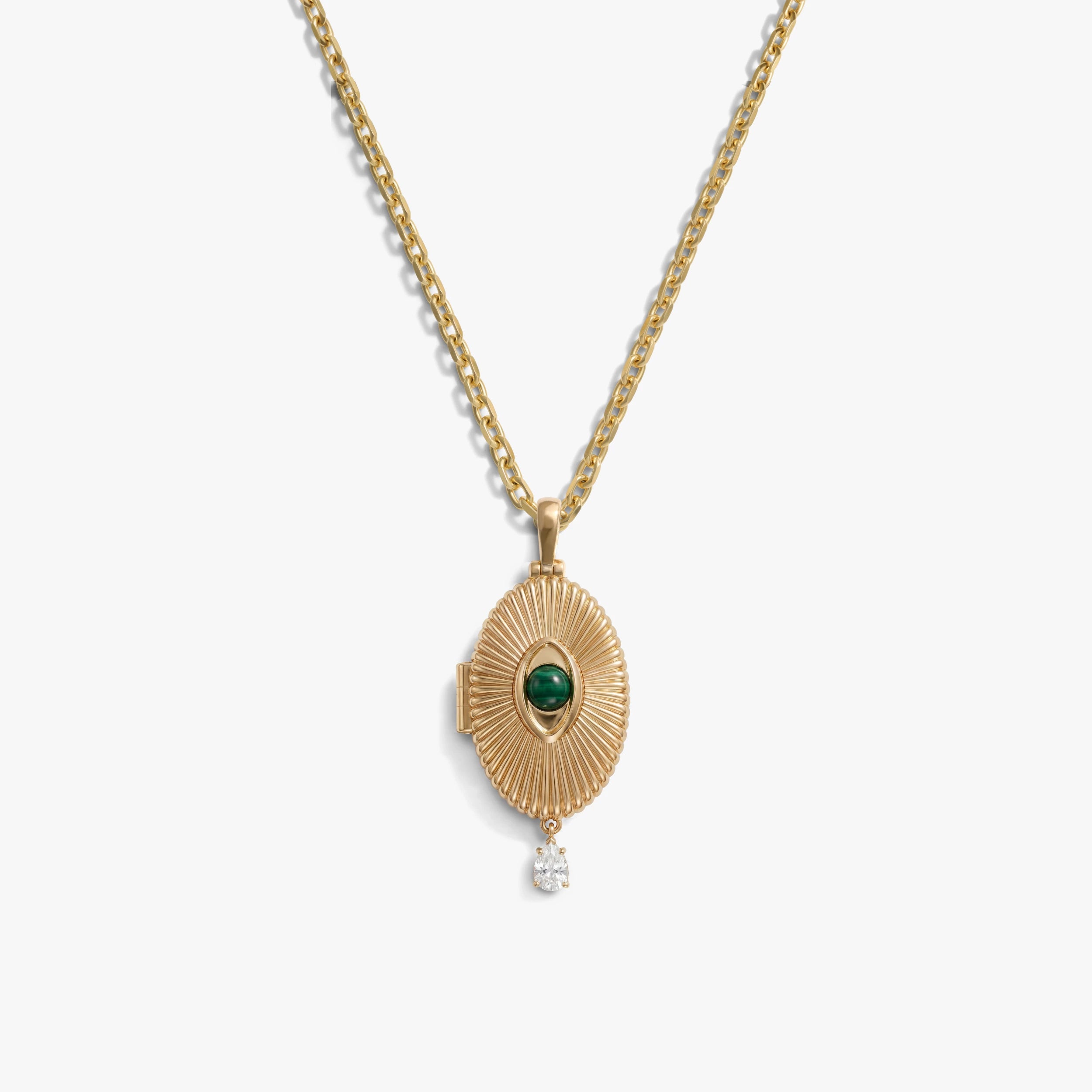 Awe Inspired Necklaces 14K Gold Vermeil / 16'' - 18'' Eye Locket Necklace