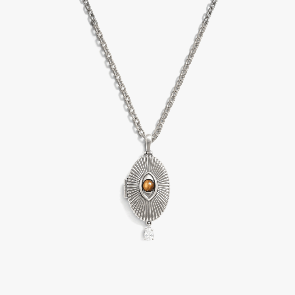 Awe Inspired Necklaces 925 Sterling Silver / 16'' - 18'' Lover's Eye Locket Necklace