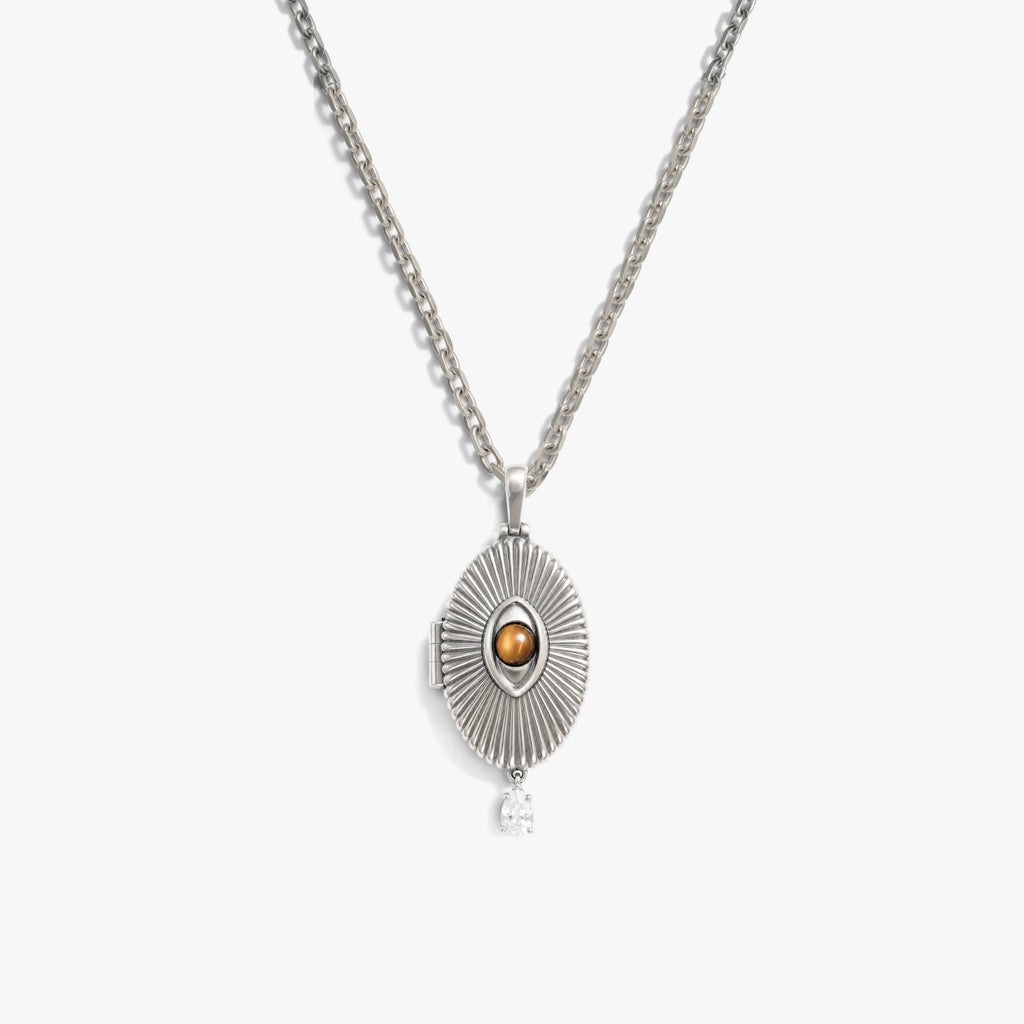 Awe Inspired Necklaces 925 Sterling Silver / 16'' - 18'' Eye Locket Necklace