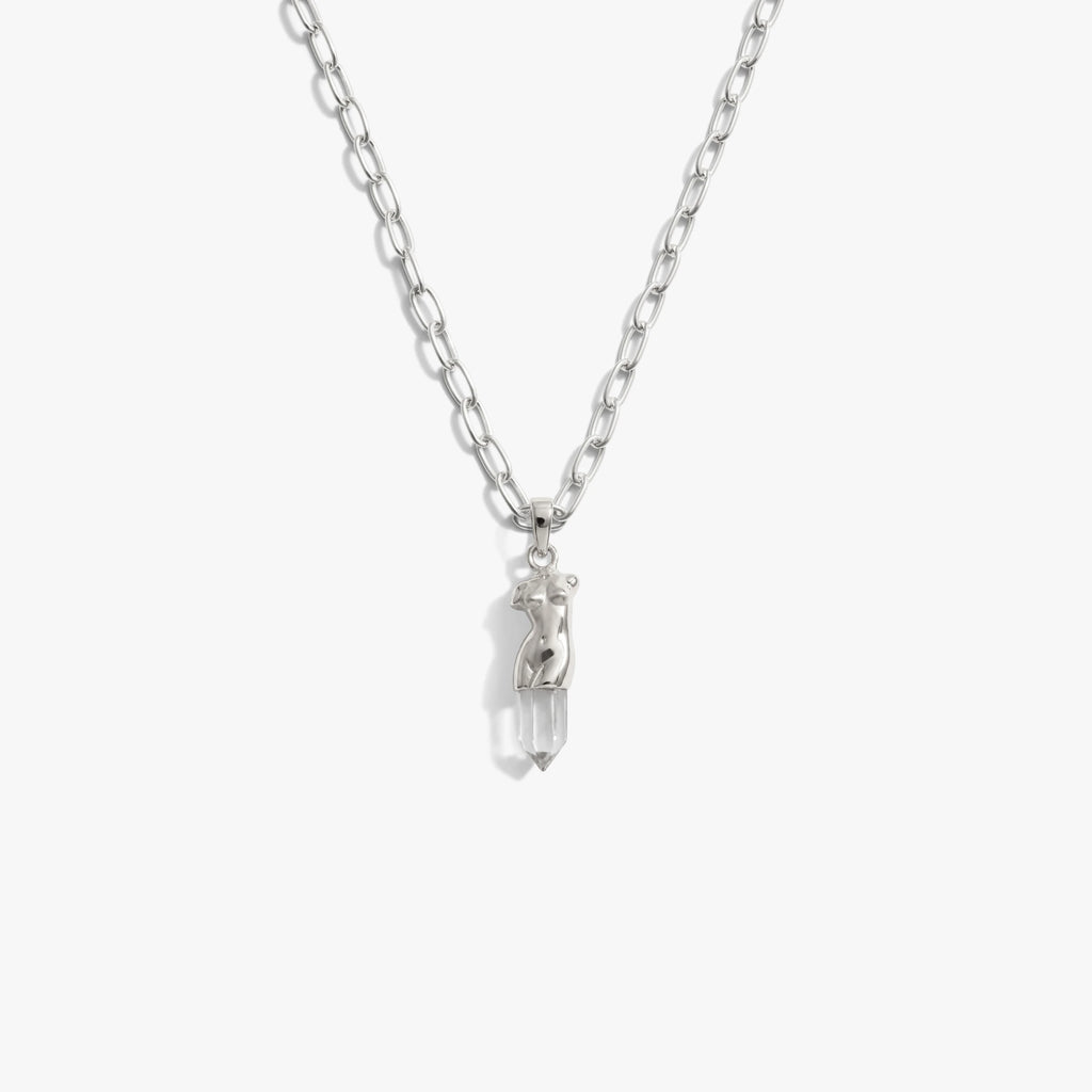 Awe Inspired Necklaces 925 Sterling Silver / 18'' Classical Bust Pendant Necklace