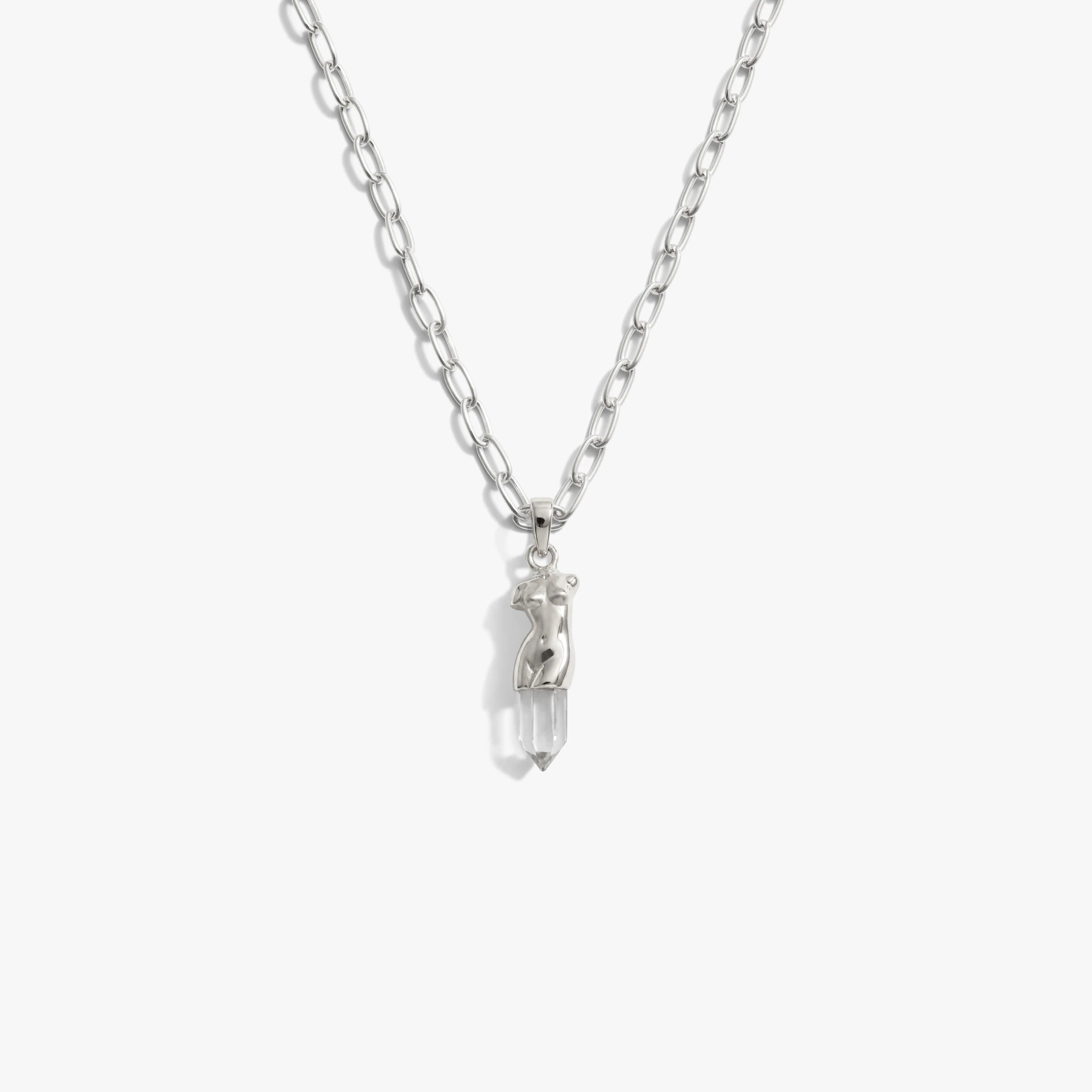 Awe Inspired Necklaces 925 Sterling Silver / 18'' Classical Bust Pendant Necklace