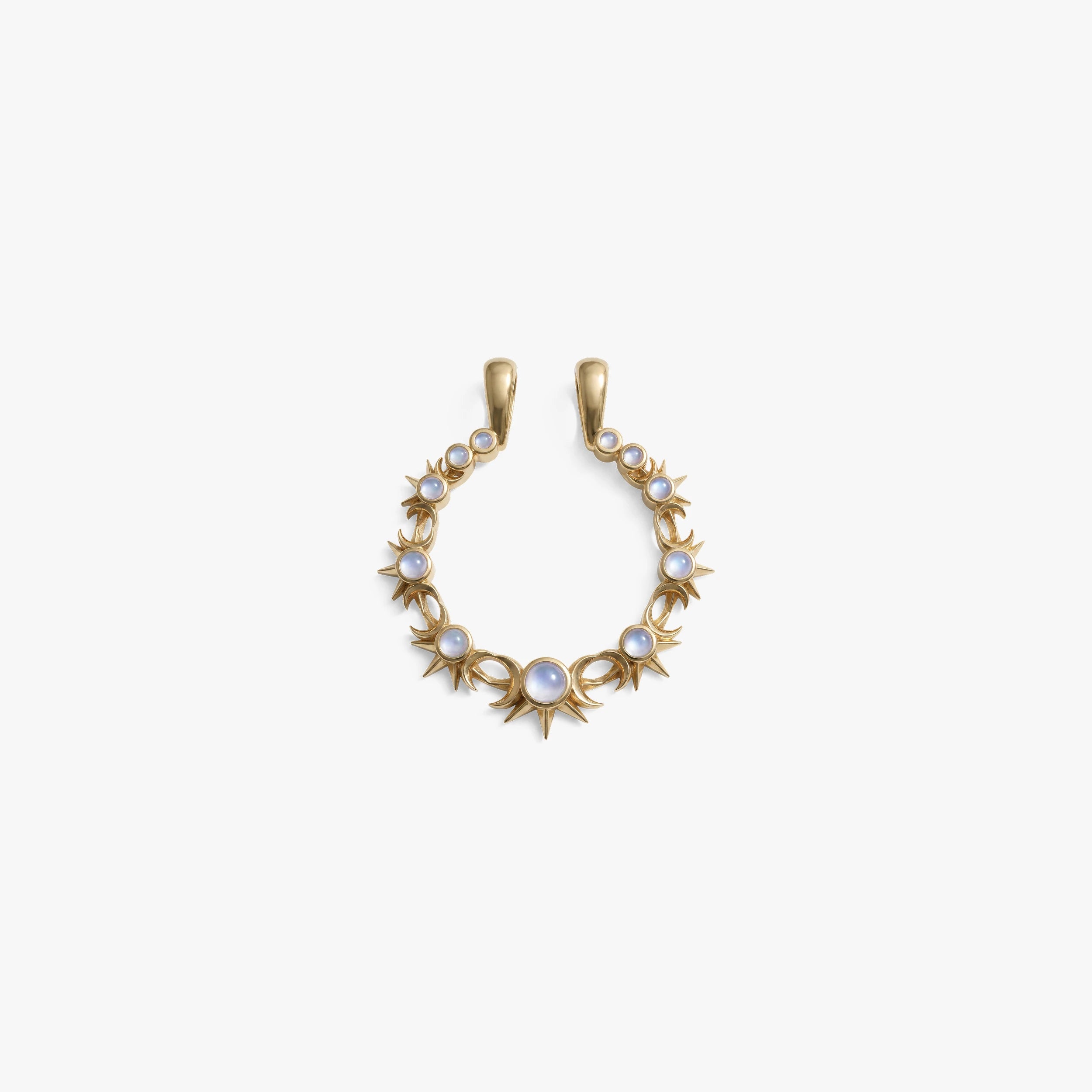 Awe Inspired Pendants 14K Gold Vermeil Mini Triple Moon Halo