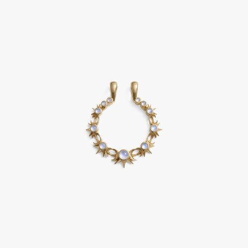 Awe Inspired Pendants 14K Gold Vermeil Mini Triple Moon Halo