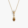 Awe Inspired Necklaces 14K Gold Vermeil / Blue Lapis Deathwatch Beetle Collector Necklace
