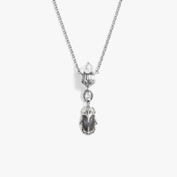 Awe Inspired Necklaces 925 Sterling Silver / Purple Labradorite Deathwatch Beetle Collector Necklace