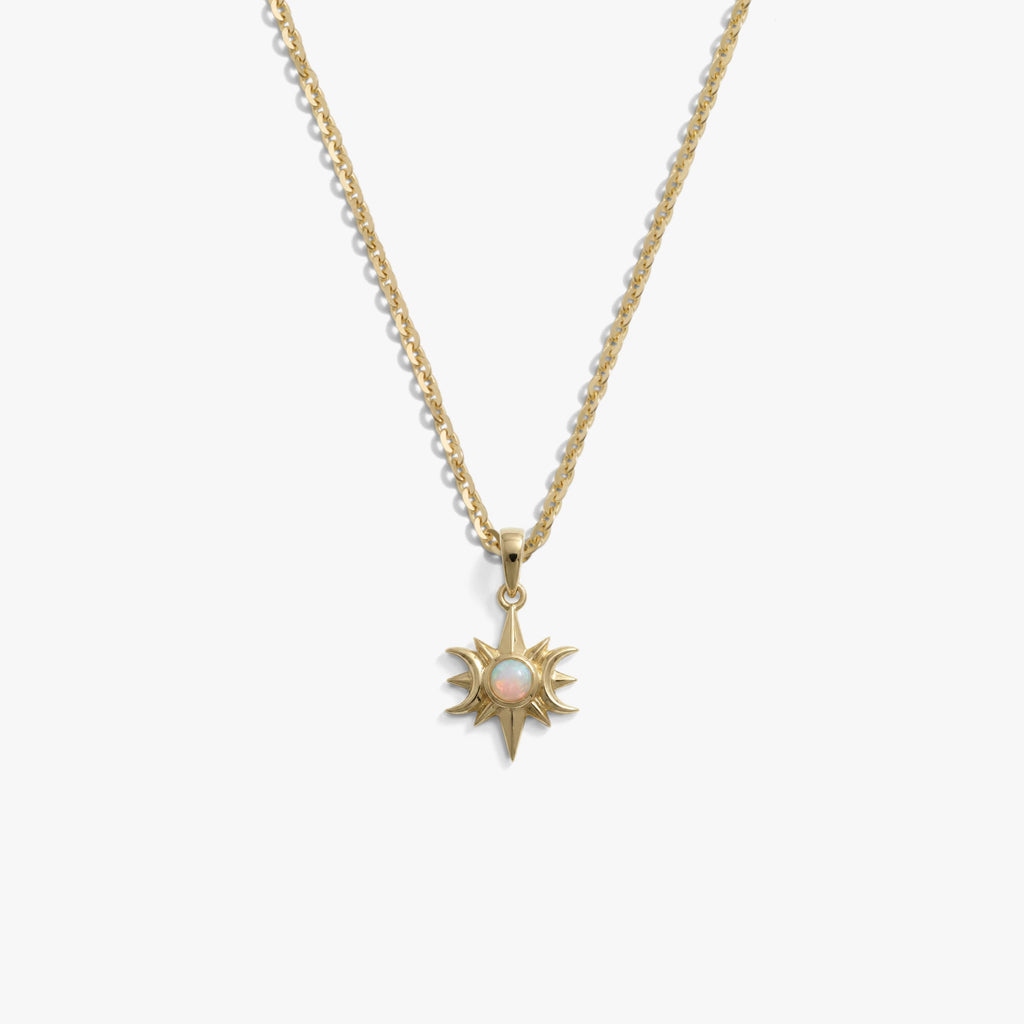 Awe Inspired Necklaces 14K Gold Vermeil / 16'' - 18'' Opal Triple Moon Necklace