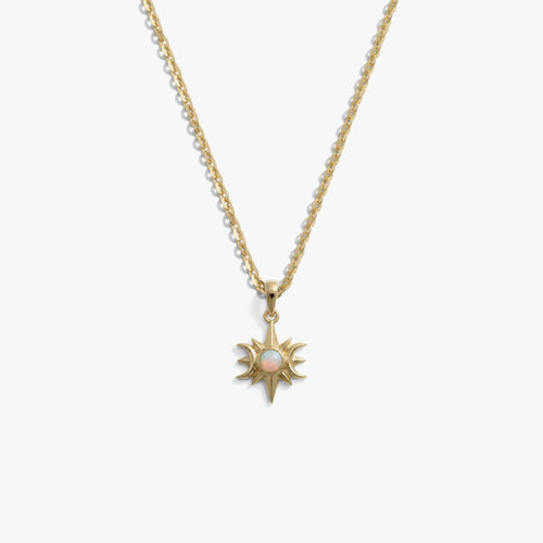 Awe Inspired  Necklaces Opal Triple Moon Necklace