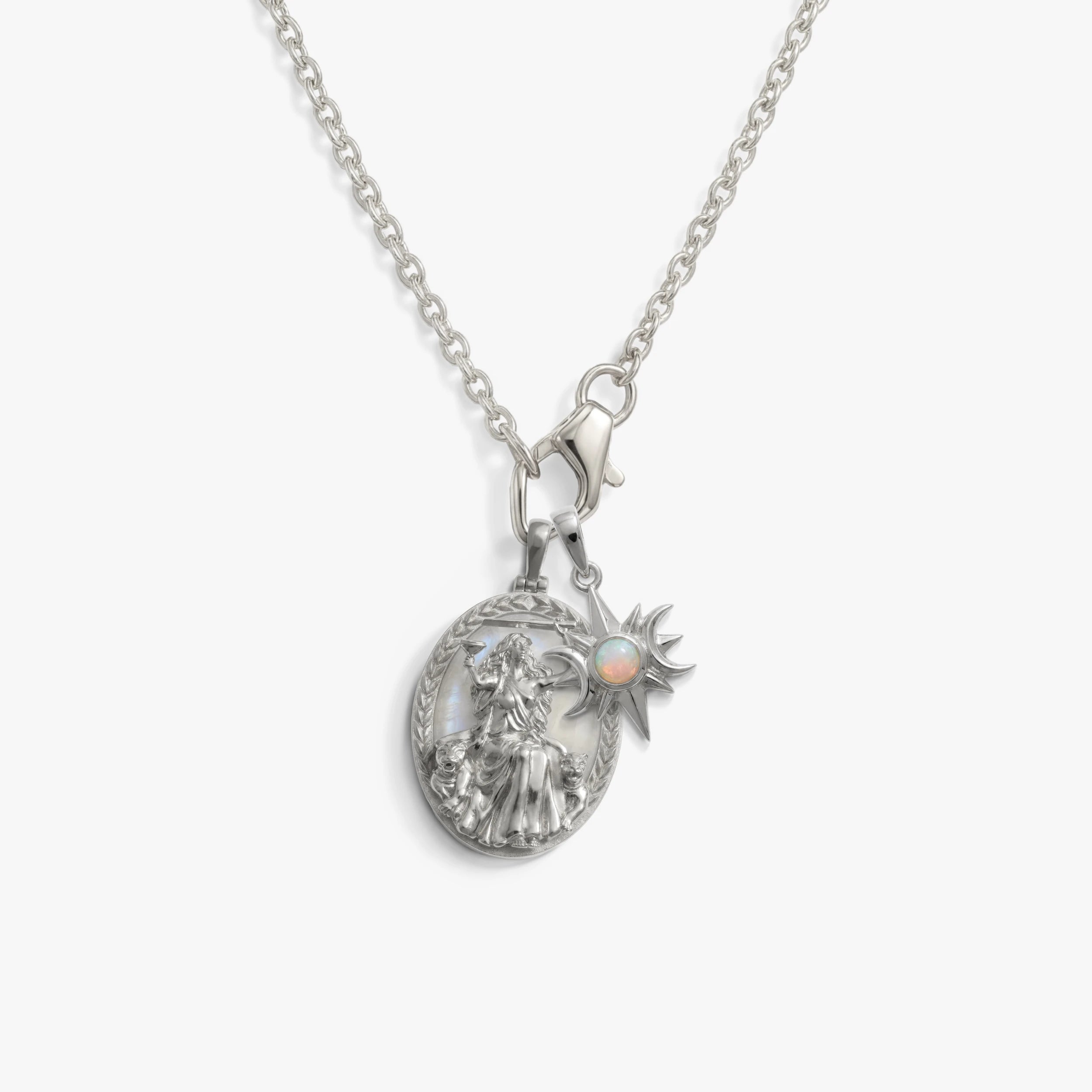 Awe Inspired Necklaces 925 Sterling Silver The Sorceress Charm Necklace