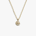 Awe Inspired Necklaces 14K Gold Vermeil / Mini Paperclip Chain Necklace / 16'' - 18'' Cosmic Moon Eye Necklace