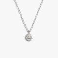 Awe Inspired Necklaces 925 Sterling Silver / Mini Paperclip Chain Necklace / 16'' - 18'' Cosmic Moon Eye Necklace
