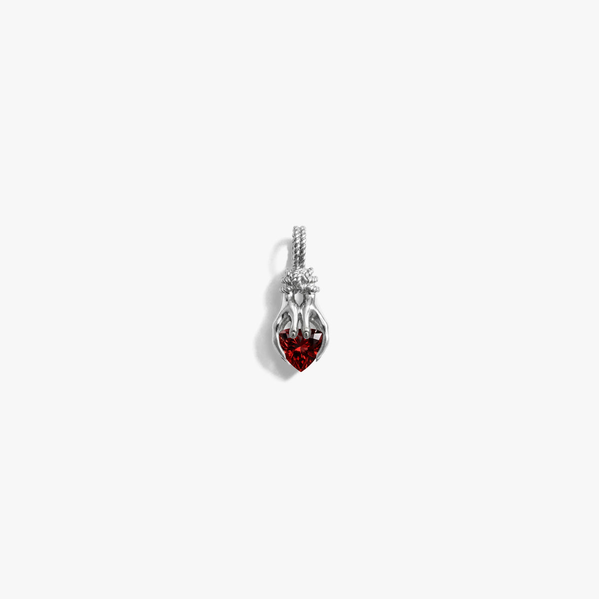 Awe Inspired Pendants Garnet Hands of Fate Gemstone Charm