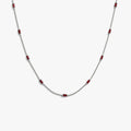Awe Inspired Necklaces 925 Sterling Silver / Almandine Garnet Graduated Dagger Necklace