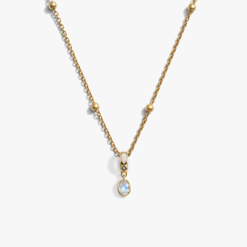 Awe Inspired Necklaces 14K Gold Vermeil / Ethereal / 16'' - 18'' Aura Slider Bead Necklace