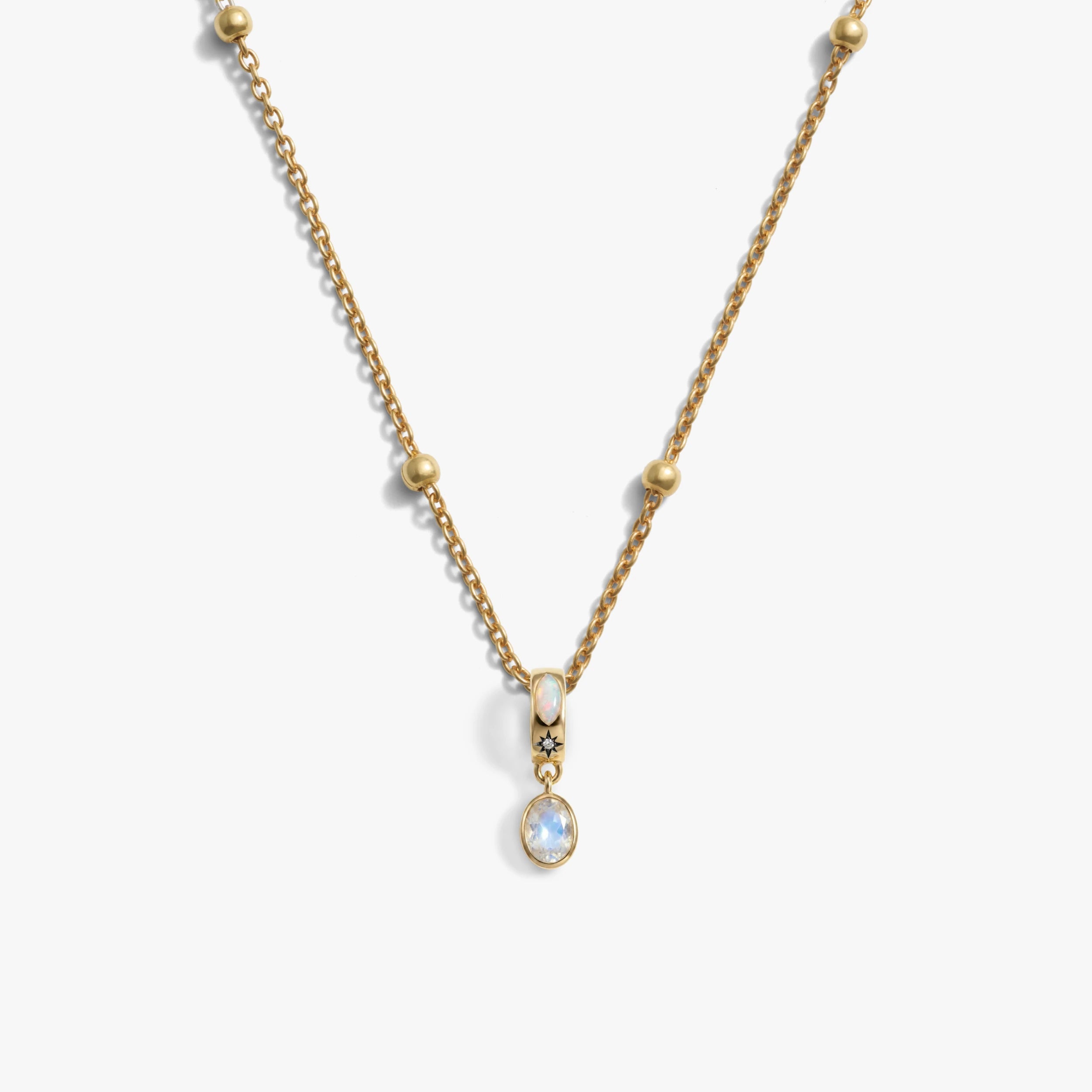 Awe Inspired Necklaces 14K Gold Vermeil / Ethereal / 16'' - 18'' Aura Slider Bead Necklace