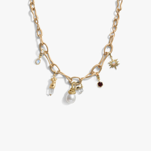 Awe Inspired Necklaces 14K Gold Vermeil Collected Aura Charm Necklace