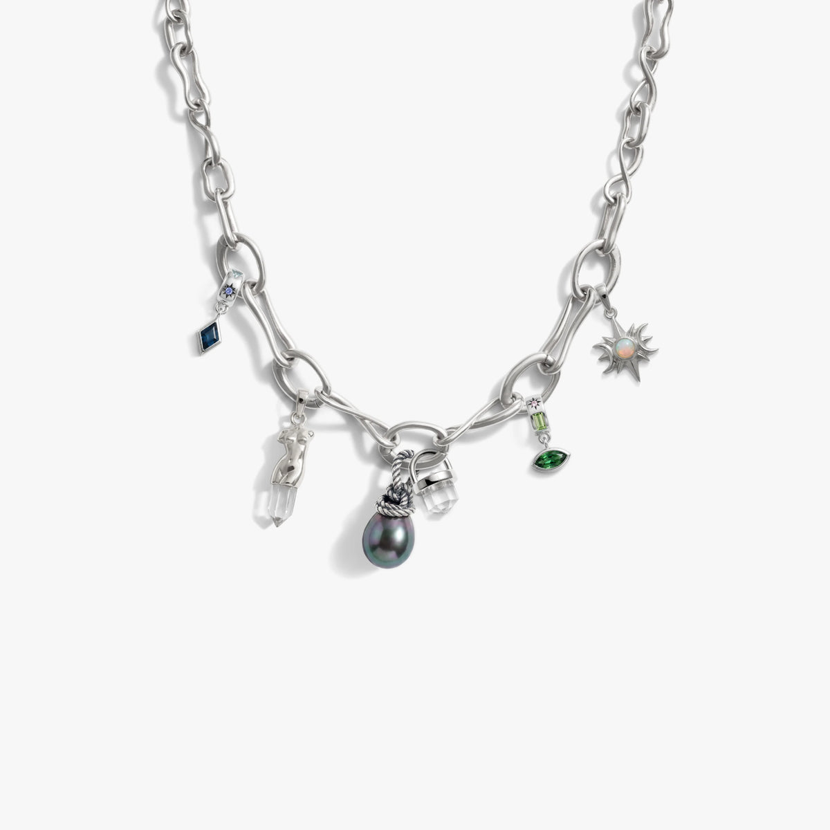 Awe Inspired Necklaces 925 Sterling Silver Collected Aura Charm Necklace