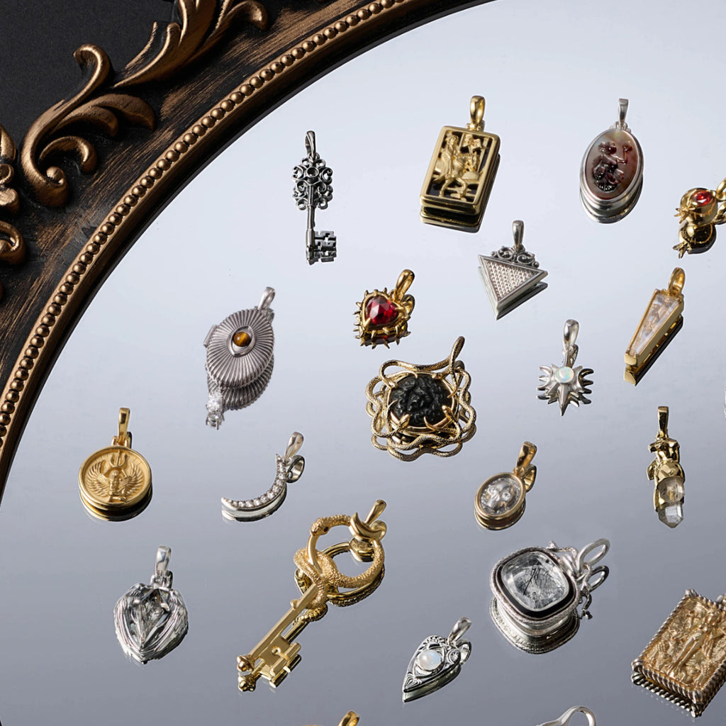 Awe Inspired Pendants 14K Gold Vermeil / 925 Sterling Silver Memento Mori Two-Toned Pendant