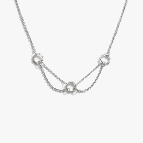 Awe Inspired Necklaces 925 Sterling Silver Thorned 3-Charm Collector Necklace