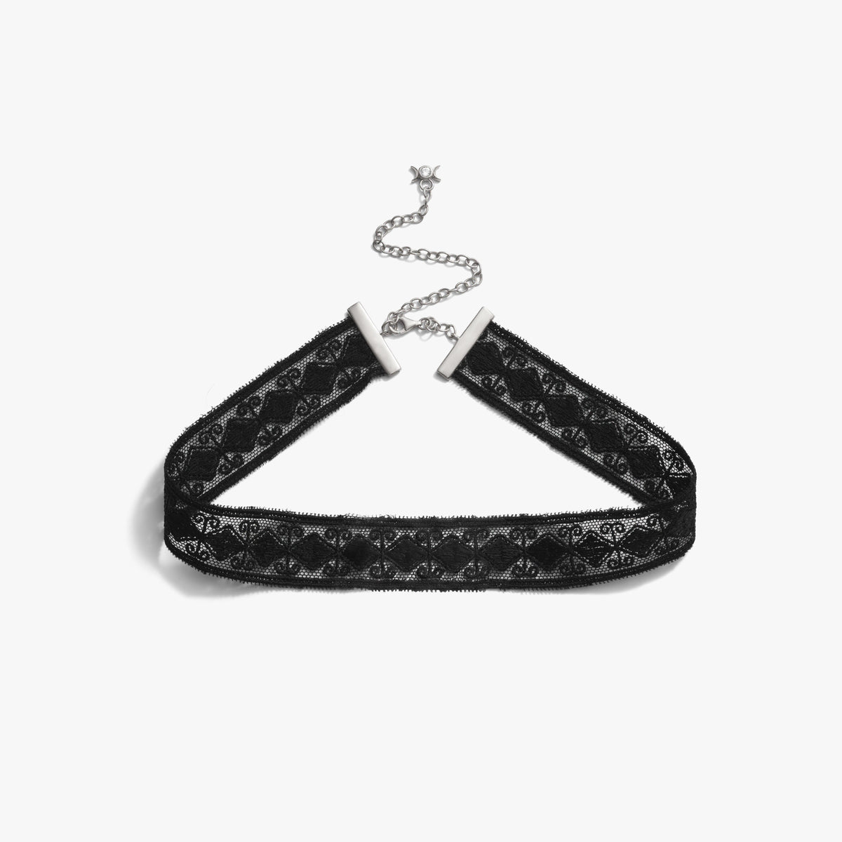 Awe Inspired Necklaces 925 Sterling Silver Mourning Lace Choker