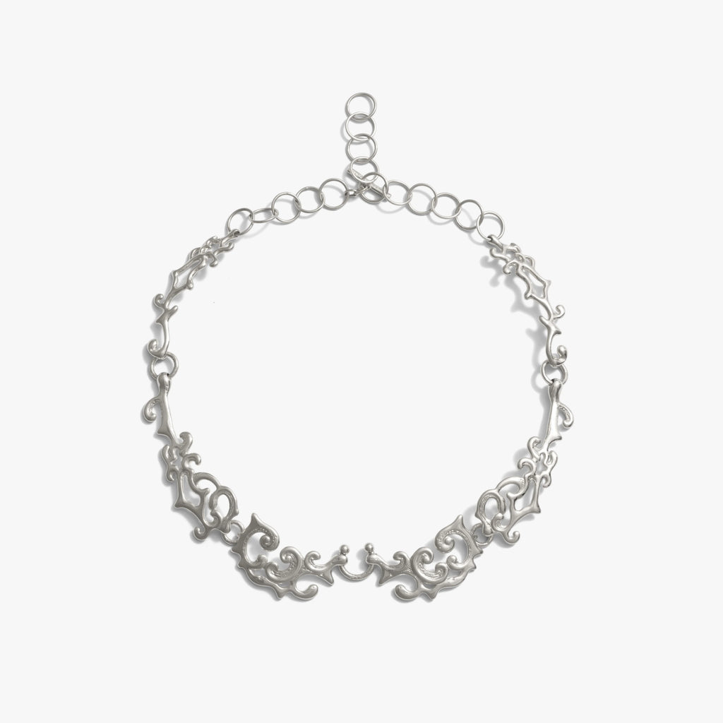 Awe Inspired Necklaces 925 Sterling Silver Molten Filigree Collar