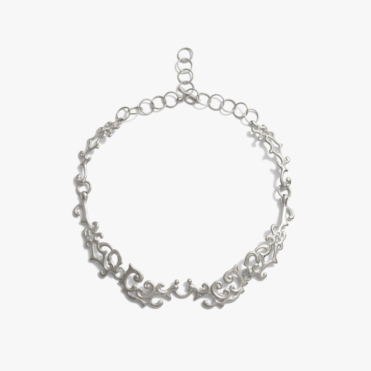 Awe Inspired Necklaces 925 Sterling Silver Molten Filigree Collar